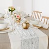 LOMOHOO 2 x Silver Table Runners, 70 x 300 cm