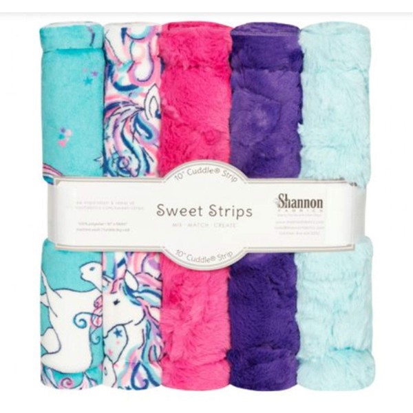 Shannon Fabrics Luxe Cuddle Strips 5pk Unicorn