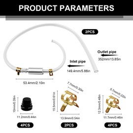Casbomy Brake Bleeder Hose, Pack of 2 Brake Bleeding Hose, Motorcycle Brake Bleeder, Clutch Brake Hose, One Way Valve Tube Bleeding Tools for Motorcycle and Car (2 Pieces)