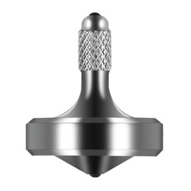 CHEETOP peonza giratoria de Acero Inoxidable Exquisito, Tiempo de Centrifugado Largo Perfectamente equilibrado Durante 8 Minutos Trompo, Juguetes de descompresión de Escritorio (Plata, L)