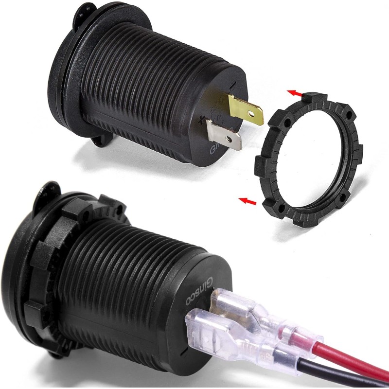 Ginsco Dual Usb Car Charger Adapter 12V 4.2A With Inline