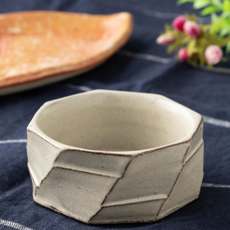 Marui Pottery MR-3-4125 Shigaraki Ware Hechimon, Small Bowl, Diameter Approx.