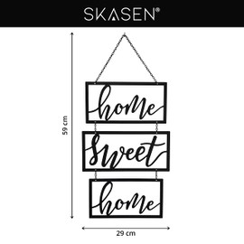 SKASEN® Metal Door Decoration, Wall Decoration for Living Room, House Entrance, Balcony, Patio, Door Sign, 59 x 29 cm, Includes Mounting Material, Wall Decoration HJEMME