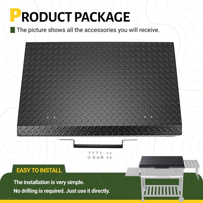 HECASA Black Outdoor 36” Griddle Grill Hard Cover Lid with