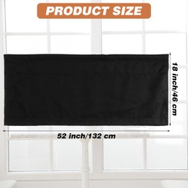 4 Panels Blackout Curtain Valances, Small Blackout Valence Topper of Curtain Light Blocker Valance Curtains for Living Room Modern Decor Bedroom RV Bathroom Basement Windows, 52" W x 18" L, Black