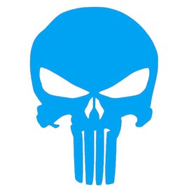 3LEGENDS LLC The Punish Skull car Truck SUV Window Decal Sticker 12"x8" Black (White)