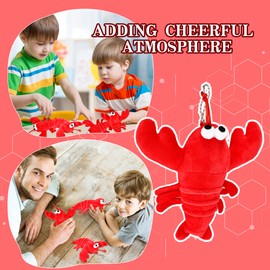 Flahard 16 Pack Cute Lobster Stuffed Animal Soft Mini Plush Lobster Toy Keychain Lobster Crab Hanging Ornaments for Kid Boy Girl Wallet Backpack Party Favors Goodie Bag Birthday Gift