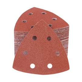PMIQSA Pack of 90 80 Grit Delta Sandpaper Triangular Sanders 93 x 93 x 93 mm Sanding Sheets Velcro Sanding Triangles for Wood Metal