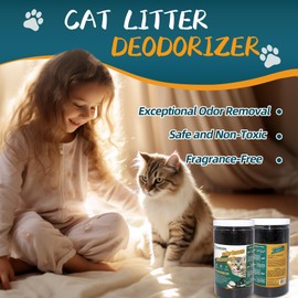 Wisesorb Cat Litter Deodorizer 2.4Lb Activated Carbon Litter Box Odor Eliminator Absorber Unscented Cat Litter Odor Control Room Deodorizer Solution for Homes with Pets