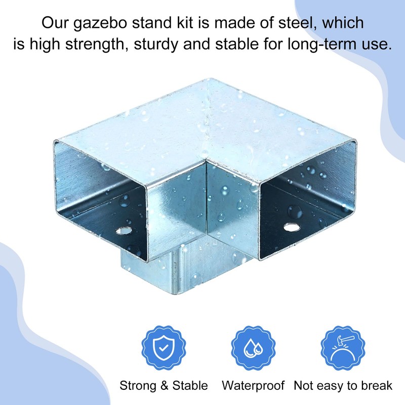 uxcell 3-Way Gazebo Brackets Kit, Right Angle Corner Bracket Woodworking