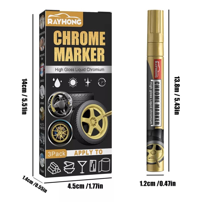 Generic 2×lápiz Pintura Líquida Base Aceite, Reflectante Perma