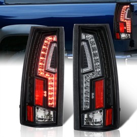 AJP Distributors Black Housing Clear Lens Brake Stop LED Tail Lights Lamps Compatible/Replacement For C/K Series 1500 2500 3500 Pickup Truck 1988 1989 1990 1991 1992 1993 1994 1995 1996 1997 1998 1999