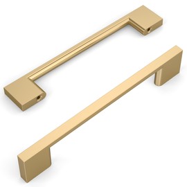 Amerdeco 10 Pack Champagne Bronze Cabinet Pulls 6.25 Inch(160MM) Hole Centers Kitchen Cabinet Handles Cabinet Hardware Kitchen Handles for Cabinets Cupboard Handles Drawer Pulls ZH0060