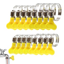 Stainless Steel Tightening Pipe Clips, 16 Pcs Adjustable Key-Type Band Hose Clamp Assortment Kit for Pool Hose for Above Ground Pools and PVC Tubing, Pipe Clamp, Worm Gear Clamp(6/25/32/44mm)