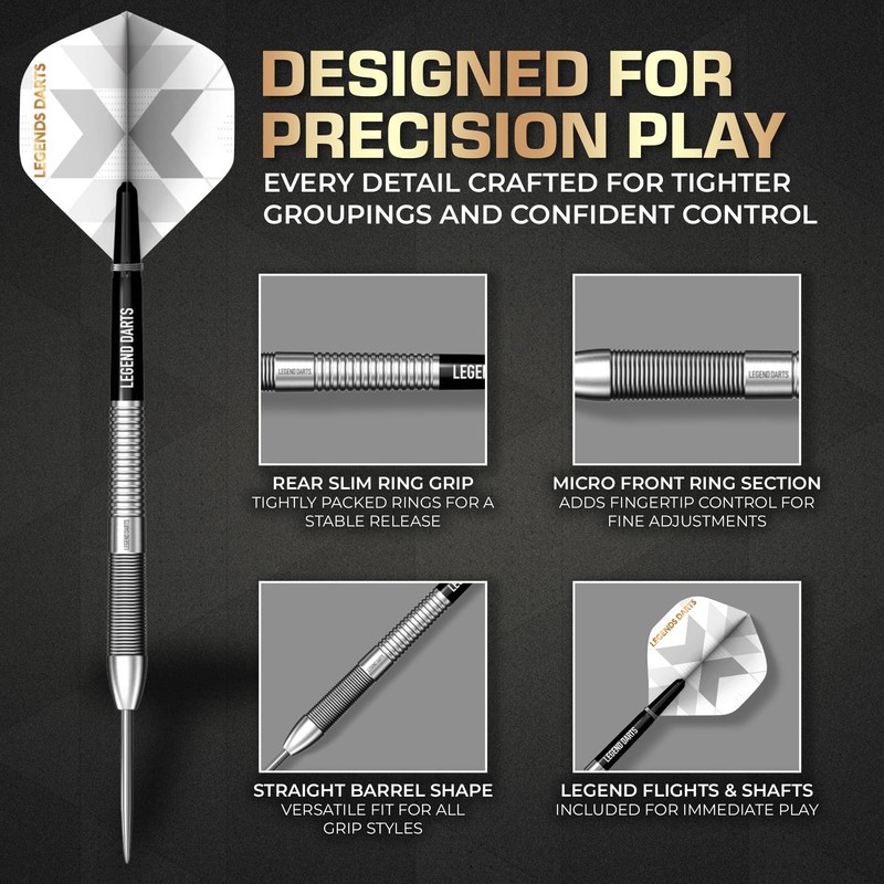 Legend Darts | Steel Tip Darts Set | 90% Tungsten