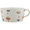 Hamamotouki 400834 Hasami Ware Issei Kiln Sweet Flower Handle Bowl,