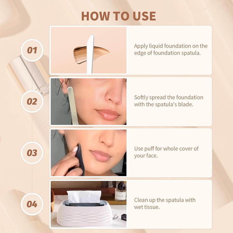 docolor Set de Brocha Plana y Espátula para Maquillaje –
