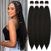Black Braiding Hair Pre Stretched Hypoallergenic Knotless Synthetic Color 1B
