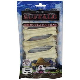 Loving Pets Pure Buffalo 4-Inch Pressed Bully Bone Dog Treat, 5-Pack