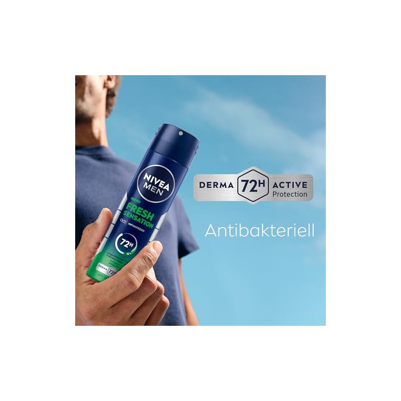 NIVEA MEN Fresh Sensation Deo Spray, Deodorant mit 72h Anti-Transpirant-Schutz