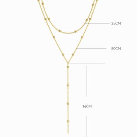 VNIDJGB Gold Long Layered Necklace for Women,Dainty Y-Shaped Long Gold Necklace,Trendy Layered Necklaces,Simple gold Necklaces,Y-Shaped Jewelry Gift for Women Girls Valentine's Day Mother's Day
