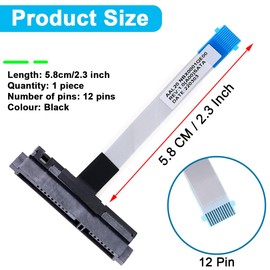 ZHUROUPU 7 Pcs SATA Hard Drive HDD Connector Cable Replacement for Dell Inspiron 5552 5555 5558 5559 5566 Vostro 3458 3459 3558 3568 (Black) Incl.Removal Tools Kit