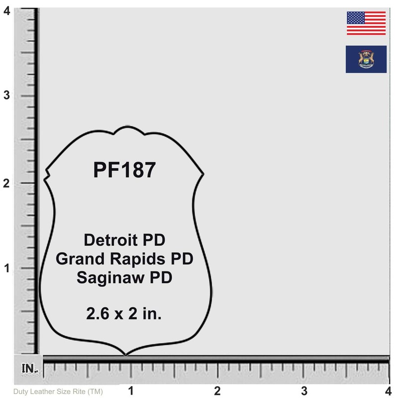 Detroit Police Recessed Badge and ID Neck Holder (Cutout PF187,