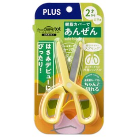 Plus Toddler Scissors (2 Years Old) First Scissors Tot Safety Cover with Open Assist Yellow SC-120M 34-589
