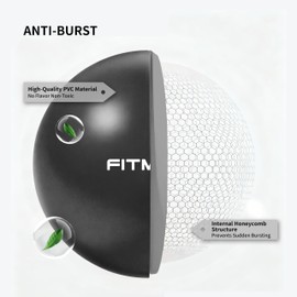 FITMIND Pilates Ball 10 Inch Anti-Burst Slip Resistant Mini Yoga Ball for Fitness, Core Training, Physical Therapy, Balance, Stability, Stretching 200kg 440lbs Capacity - Black