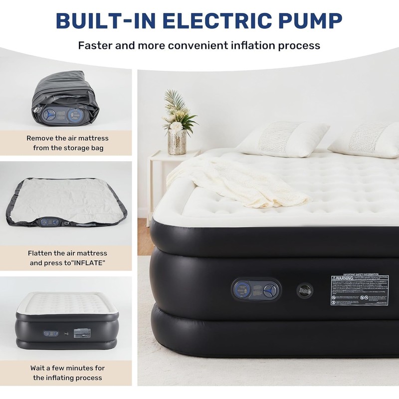 Simple Deluxe Queen Size Air Mattress with Built-in Electric Pump