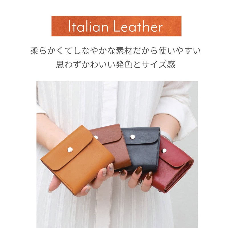 RafiCaro Women's Bifold Wallet, Genuine Leather, Italian Leather, Flap, Mini