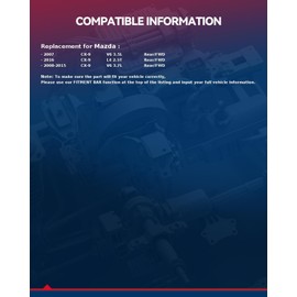 KAX 512452 Rear Wheel Bearing and Hub Assembly Compatible with 2007-2016 Mazda CX-9,1PCS Wheel Bearing 5 Lug