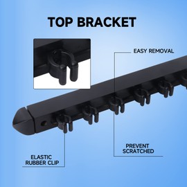 6/8/12 Pool Cue Wall Mounted Rack. Billiard Cue Sticks Wall Rack (Several Colors Available) (8 Cue - Black)
