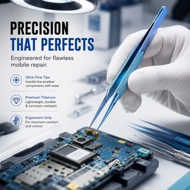 Precision Pointed Tweezers for Electronics Repair – Anti-Magnetic Fine Tip Tool for Phones, Circuit Boards & Soldering 140cm