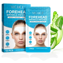 Forehead Wrinkle Patches, Anti Wrinkle Patches with Aloe, Moisturizing Mask Pads, Forehead Lines Age Lines Resistant Wrinkle Remover Strips, Anti Wrinkle Masks Pads for Men and Women,12 PCS