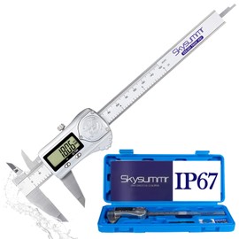 Skysummr IP67 Waterproof Electronic Vernier Digital Caliper Measuring Tool Stainless Steel,Absolute Origin,0-6 inch/150mm, Large LCD Screen，Extreme Accuracy