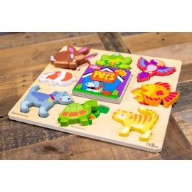 TS Shure by Bendon Animals Pets Chunky 8-Piece Puzzle with Board Book and Wooden Tray Pre-School Learning51469