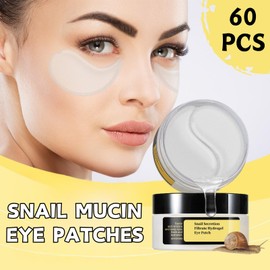 Snail Mucin Under Eye Patches 60PCS, Under Eye Masks for Puffy Eyes, Collagen Eye Patches for Dark Circles, Hydrating Eye Pads, Reduce Fine Lines & Wrinkles, Eye Bags Remover Women & men