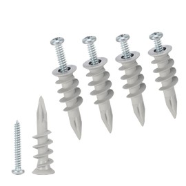 Self Drilling Drywall Plastic Anchors with Screws, Expansion Screws 100 Pieces (50 Pairs)