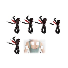 5Pack Lead Wires for TENS Machines Flexible Electrode Cables with 2mm Pin Connectors Compatible with TENS EMS Units, Electrotherapy Accessories, 1.2m Length