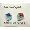 Arranview Jewellery A/B Crystal Cube 6mm Earring - 925 Sterling