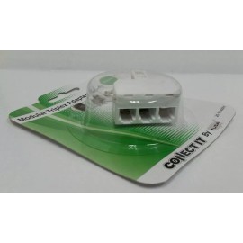 Conect-It Modular Triplex Adapter 3-Way Telephone RJ11 Plug Jack Splitter White #20-524WH