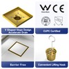Bernkot Square Shower Drain 8", Brushed Gold Floor Drain with