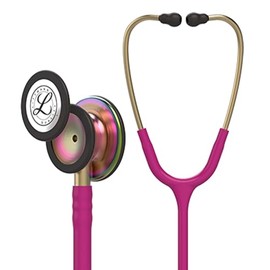 3M Littmann Estetoscopio Classic III, Manguera Color Frambuesa, Acabado Arcoiris, 69 cm (Modelo 5806)