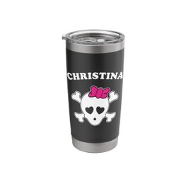 Lillian Pirate Flag and Hair Bow Design Stainless Steel Insulated Tumbler