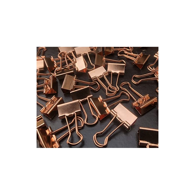 15mm Rose Gold Metal Binder Foldback Clips Bulldog/Paper Clips/Binder Clips