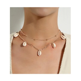 Roe Dolph Shell Necklaces for Women Gold Seashell Necklace Boho Beach Starfish Conch Pendant Necklace Vacation Summer Outfits for Women-888-359-gold