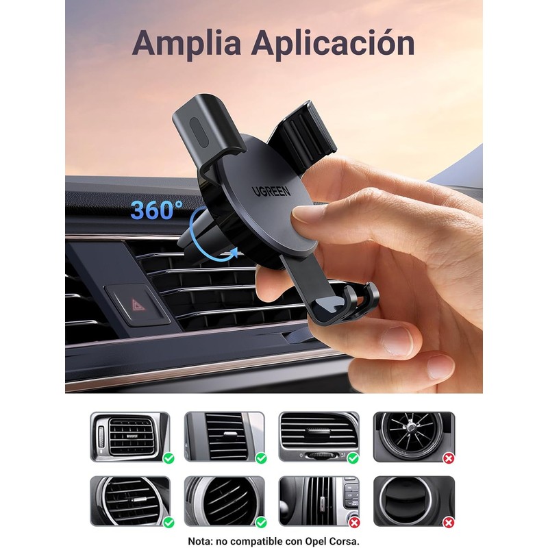 UGREEN Soporte Celular Auto por Gravedad para Ventilación