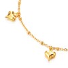 Gold Color Steel Link Chain Anklet Bracelet with Dangling Charms