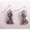 Hope Collection Cat Lover's Earrings Dangle Silver Base Metal Nickel